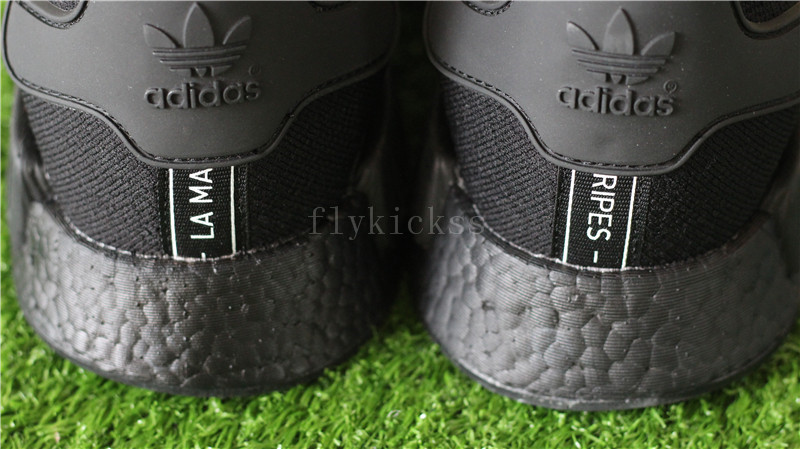 Real Boost Adidas NMD R1 Primeknit Blackout Triple Black